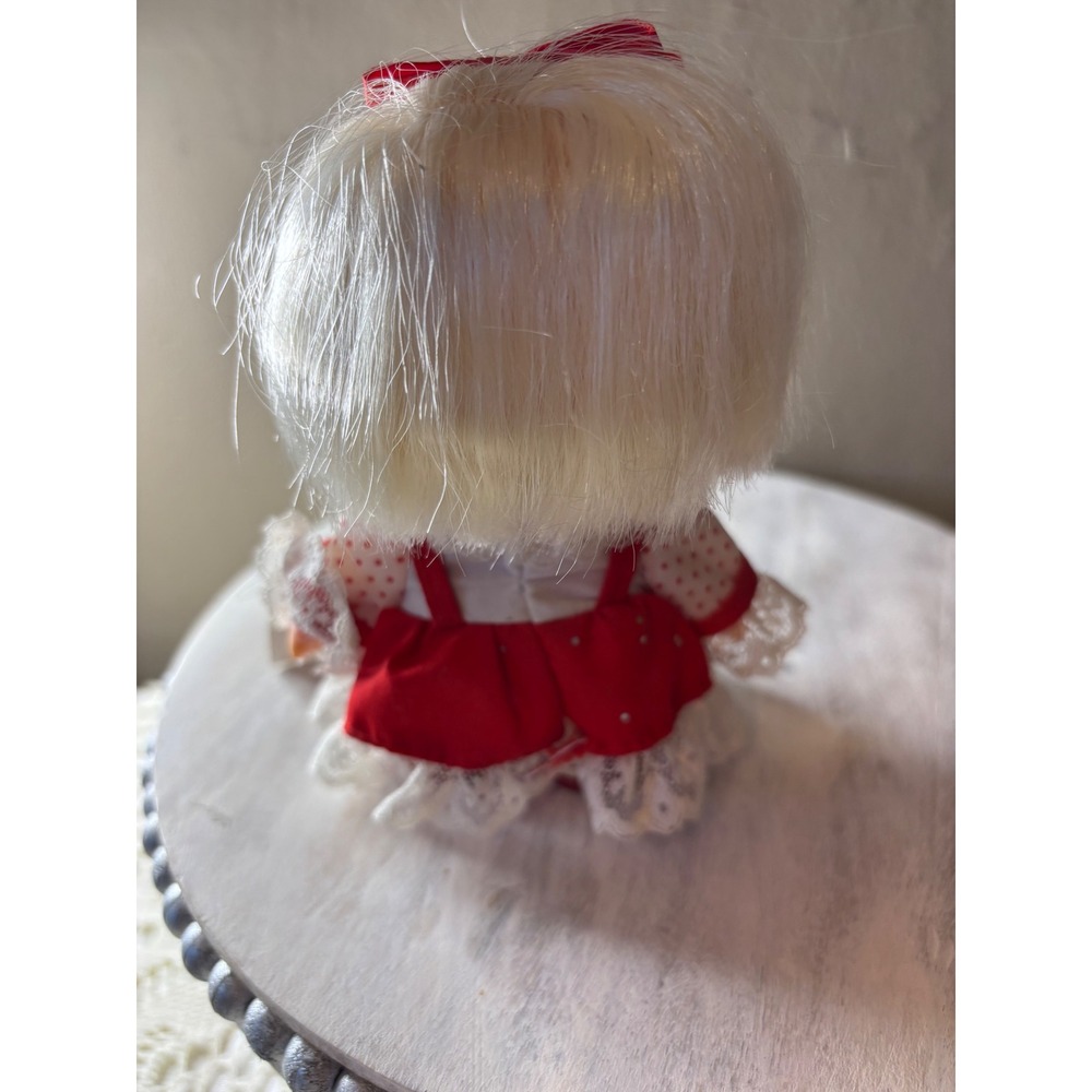 Vintage 1991 Precious Moments Hi Babies Doll I Heart You Red Dress 658898 Enesco - Picture 5 of 9